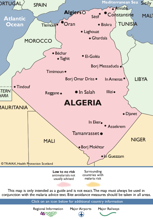 Travel vaccination information for Algeria, travel vaccines for 
