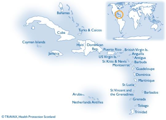 Map of the Caribbean